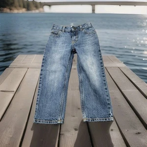 OshKosh B'gosh Little Boys Classic Jeans Size 4R Tumbled Medium Adjustable Waist - Picture 1 of 12