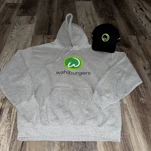 Wahlburgers Fast Food Restaurant Hat Black Green & Gray Green Hoodie (16) - Picture 1 of 3