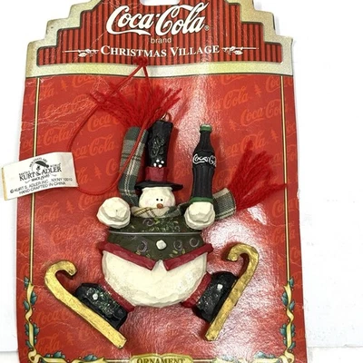 Vintage 90s Kurt Adler Coca-Cola Snowman Christmas Ornament NEW - Image 1 of 4