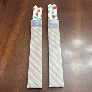 Avon Christmas Holiday Red White Taper Candles - 10.5" - Lot of 5 - New - Picture 1 of 5
