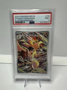 POKEMON 2025 DESTINED RIVALS ETHAN'S TYPHLOSION ILLUSTRATION RARE 190 PSA 9 - Picture 1 of 2