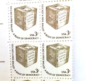 Scott #1584 To Cast a Free Ballot-A Root of Democracy 3 Cent US Stamps - Picture 1 of 8