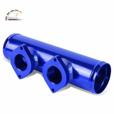 BLUE DUAL TYPE S/RS 2.5" ALUMINUM TURBO BLOW OFF VALVE FLANGE PIPPING ADAPTOR - Image 1 of 3
