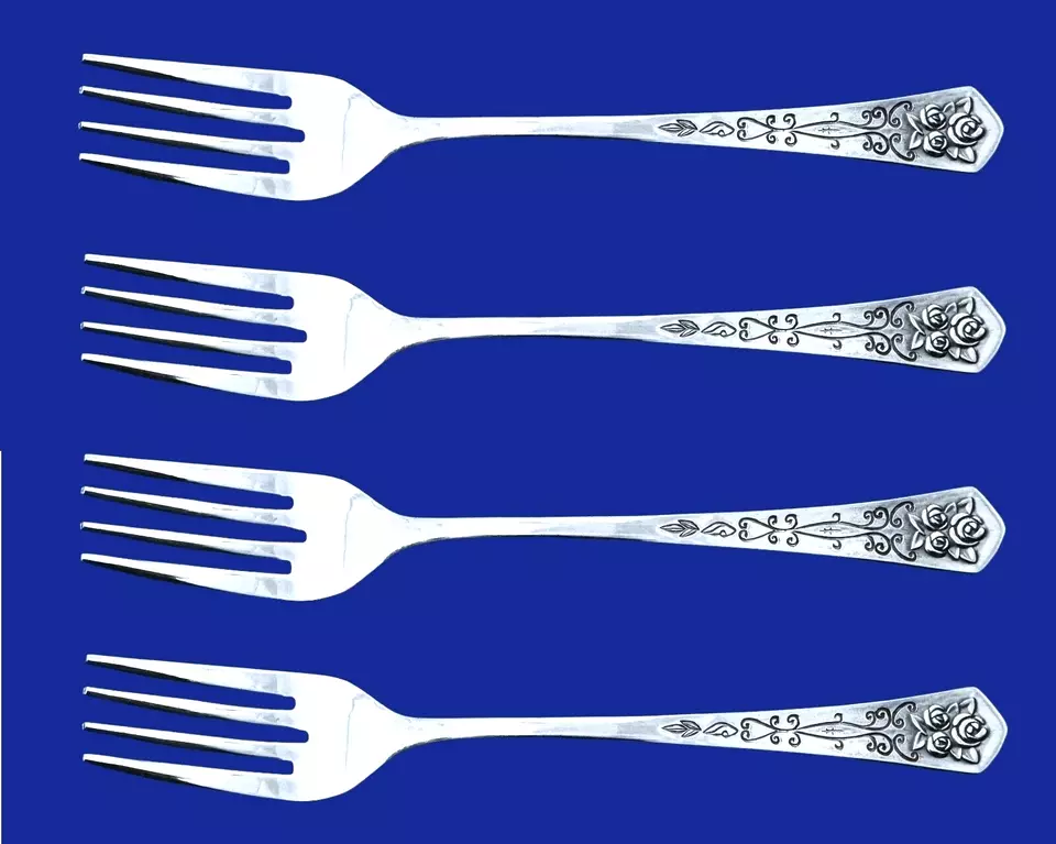 Cubiertos de acero inoxidable Oxford Hall QUEEN'S TAPESTRY -- Juego de 4 tenedores de ensalada Foto 1 de 1