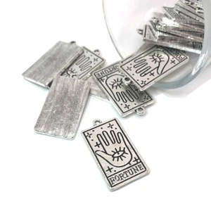 1, 4, 20 or 50 BULK pcs Silver Tarot Card Fortune Charms -US Seller- AS1489 - Picture 1 of 5