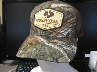 Mossy Oak 1986 Logo Marrón Malla 6 Paneles Gorra Camuflada Sombrero OSFM Adultos Foto 1 de 4