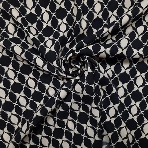 Chiffon Stoff schwarz creme, Kleiderstoff Polyester Sommer - Bild 1 von 5