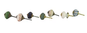 Indian Set Of Seven Ceramic Interior Decoration Kitchen Cabinet Knobs. i24-202 - Picture 1 of 8