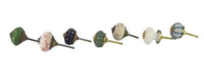 Indian Set Of Seven Ceramic Interior Decoration Kitchen Cabinet Knobs. i24-202 - Image 1 of 4