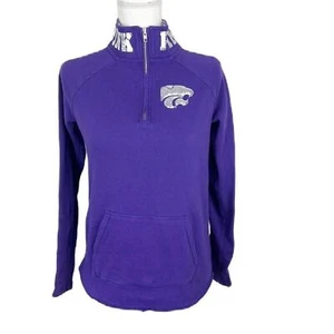 Pink Victoria's Secret Sweater Women Extra Small Purple Silver Pullover 3/4 Zip - Picture 1 of 10