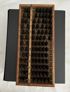 ANTIQUE JAPANESE MARK WOODEN ART 13 ROWS ABACUS ASIAN CULTURE HOME DESK WALL ART - Picture 1 of 4