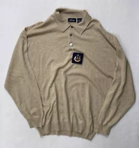 Allen Solly Mens Sweater Size XL Wool Silk Cashmere Light Brown New *SMALL HOLES - Picture 1 of 8