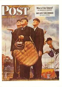 Saturday Evening Post April 23 1949 Norman Rockwell Cover Print Baseball Umpires - Picture 1 of 2