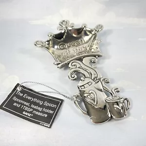 Ganz QUEEN OF THE KITCHEN Metal “Everything Spoon” Teabag Holder Tablespoon - Picture 1 of 6