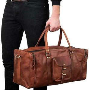 Bag Weekender Travel Leather Duffel Duffle Gym Overnight Luggage Men New Vintage