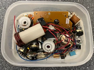 Assorted Vintage Electronic Parts Lot - Resistors, Capacitors, Switches, Coils - Picture 1 of 7