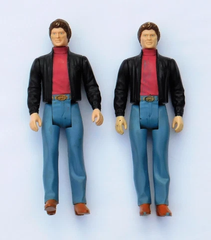 Two Michael Knight Action Figures - KITT - Knight Rider - David Hasselhoff Cover