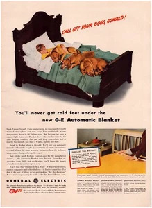Print Ad General Electric Automatic Blanket 1942 Three Dog Night 10.5"x13.5" - Picture 1 of 1
