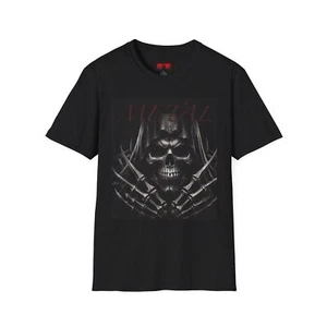 Heavy Metal Death Skull Unisex T-Shirt, Rock Band Tee, Skull Graphic Shirt, - Picture 1 of 13