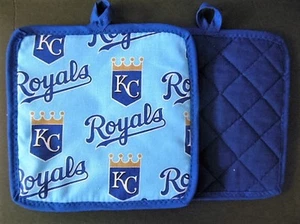 1 MLB KANSAS CITY ROYALS Potholder, new fabric design - hand crafted- 8"x8" - Imagen 1 de 1