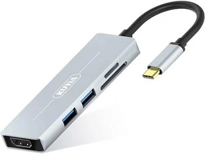 5in1 USB C Hub 4K HDMI Adapter Type C to USB 3.0 Splitter Multiport Card Reader - Picture 1 of 8