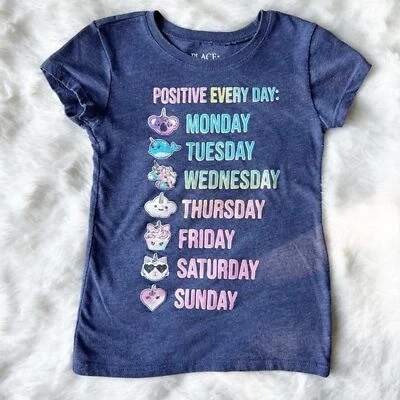 The Children’s Place Positive Every Day Short Sleeve Graphic T-Shirt Girls XS 4 - Image 1 of 4