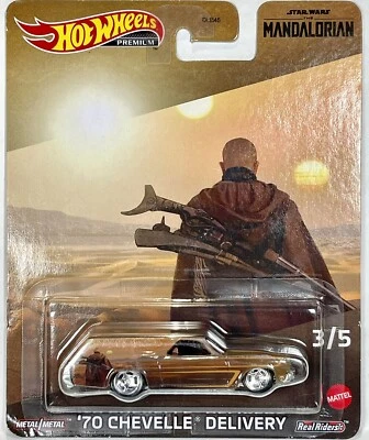 2022 Hot Wheels Premium Star Wars Mandalorian 1970 Chevelle Real Rider Metal 3/5 - Image 1 of 4