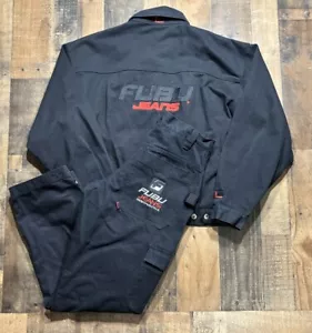 Fubu schwarze Jeansjacke Jeans Hose Set Anzug L Baggy Y2K Hip Hop Hose Gr. 32x34 - Bild 1 von 19