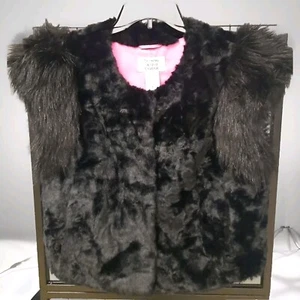 Skaist Taylor Neiman Marcus for Target Vest Woman's Size XL Faux Fur Black Coat - Picture 1 of 10