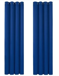 Utopia Solid Curtains Bedroom Energy Saving Thermal Insulated Eyelet Blackout - Picture 1 of 4