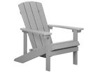 Outdoor Lounger Chair Grey Plastic Wood For Patio Yard Adirondack
