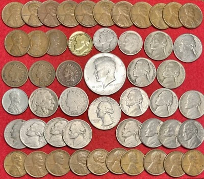 HUGE US COIN COLLECTION BULLION LOT - 90% SILVER HALF DOLLAR - 3/4 LB 100 Coins! - Image 1 of 4