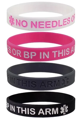 Linfedema SIN AGUJAS O BP EN ESTE BRAZO Pulsera Pulseras (Paquete de 4) Envío GRATIS EE. UU. Foto 1 de 4