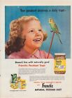 Print Ad French's Parakeet Bird Seed 1956 Full Page Large Magazine 10.5'x13.5'