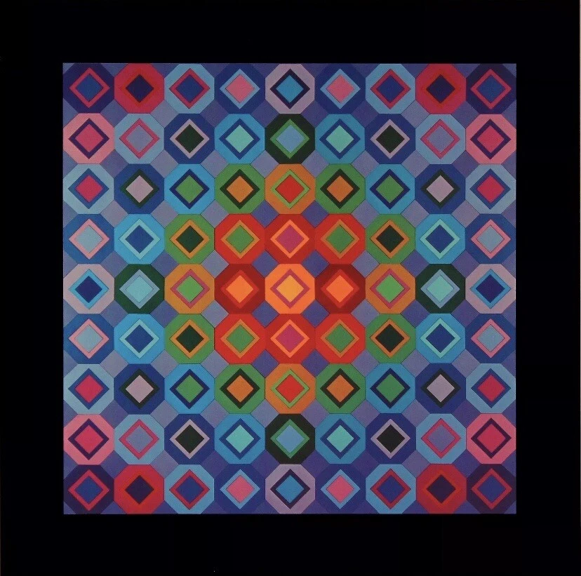 Victor VASARELY Offset 1975 Op Art Cinétique Édition Originale Tirage D’époque 8 - Photo 1/1