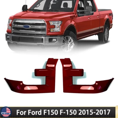 Ruby Red Metallic Pair Headlight Bezel Grille Molding For Ford F150 2015-2017 Foto 1 de 4