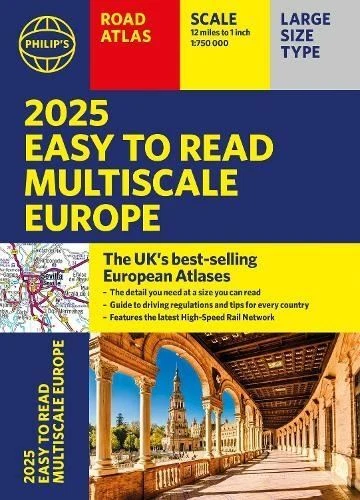 2025 Philip's Easy to Read Multiscale Road Atlas of Europe by Philip's Maps - Image 1 of 1