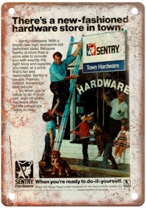 Vintage 1979 Sentry Town Hardware Store Tools Ad Reproduction Metal Sign Z349 - Picture 1 of 1