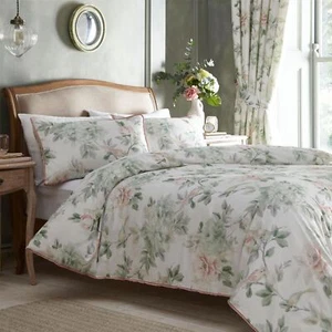Duvet Cover Set 100% Cotton Campion by Appletree in Green/Coral - Picture 1 of 5