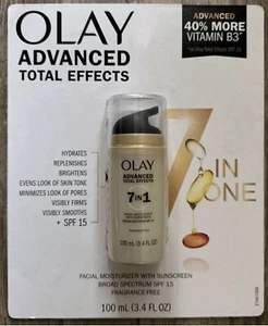 Olay Advanced Total Effects 3.4oz Anti-Aging Moisturizer SPF 15 Sunscreen NEW - Picture 1 of 2