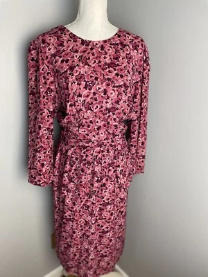 Vestido de mujer vintage años 80 secretaria maestra bibliotecaria Barbie rosa peplum M/L Foto 1 de 4