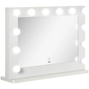 Hollywood Spiegel 80 x 60 cm Schminkspiegel mit LED-Beleuchtung, Touchschalter - Bild 1 von 10