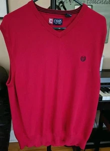 CHAPS Mens Vest Size XL Men's Sleeveless V-Neck Logo Classic Red - Picture 1 of 7