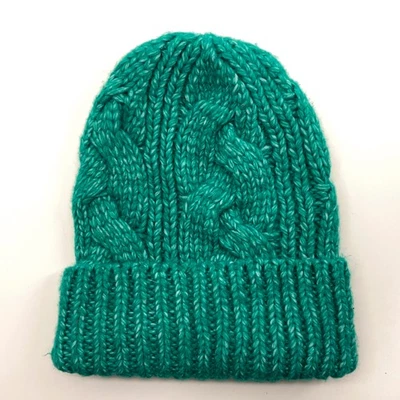 Old Navy Recycled Blend Bright Green Big Cable Pattern Winter Hat - Изображение 1 из 4