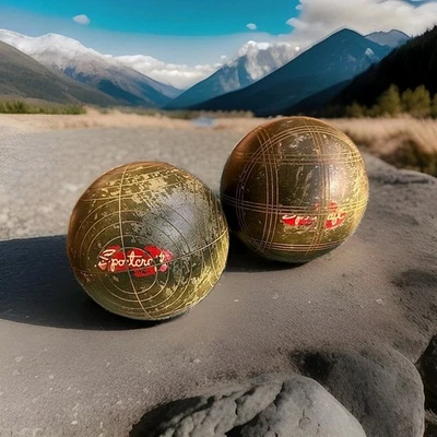 Vintage Sportcraft replacement bocce ball green circle pattern 4.5” - Image 1 of 4