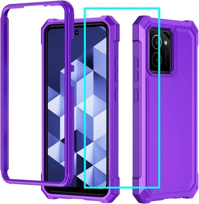 AULZAJU HMD Vibe Case with Screen Protector - Full Body Protection, Vibe, Purple