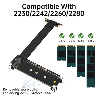 M.2 NVME SSD zu PCIe 4.0 X1 Adapter: 10CM Verlängerungskabel, Erweiterungskarte (Desktop) - Bild 1 von 4