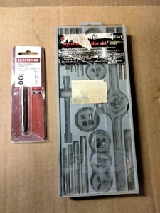 Vintage Sears Craftsman 20 Stck Gewindebohrer & Schneideisen Standardgewinde et & Zoll Gewindebohrer 1/4-20NC - Bild 1 von 10