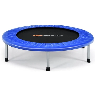 Mini Trampolín Plegable Portátil 36" Recreativo Fitness Reboteador Azul Foto 1 de 4