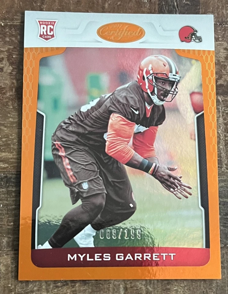 2017 Panini Certified Rookies Myles Garrett Mirror Orange SP /199 (RC) Browns - Image 1 of 1